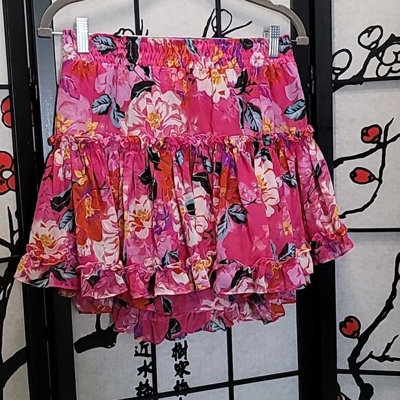 Misa Los Angeles Marion Mini Ruffle Skirt Size M - Picture 2 of 6